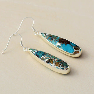 SOLENE - Turquoise Jasper Drop Earrings