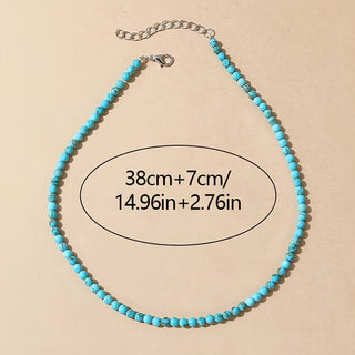 DELPHINE - Classic Turquoise Bead Necklace