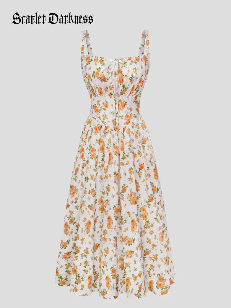 PERRINE™ - Summer Floral Milkmaid Dress