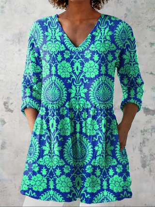 ISOLINA™ - Long V-Neck Blouse