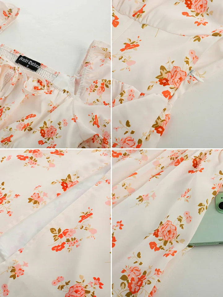 Victorian Spring Slit Party Sundress with Pockets
