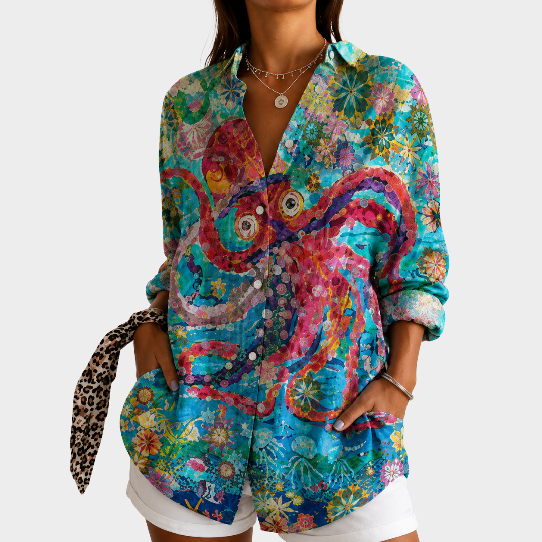 LEONTINE | Ocean Bloom Blouse