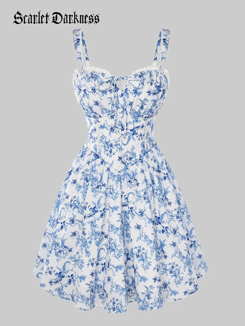 Victoria Corset floral A-Line Dress for Vacation