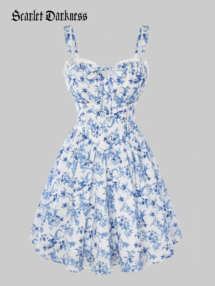 Victoria Corset floral A-Line Dress for Vacation