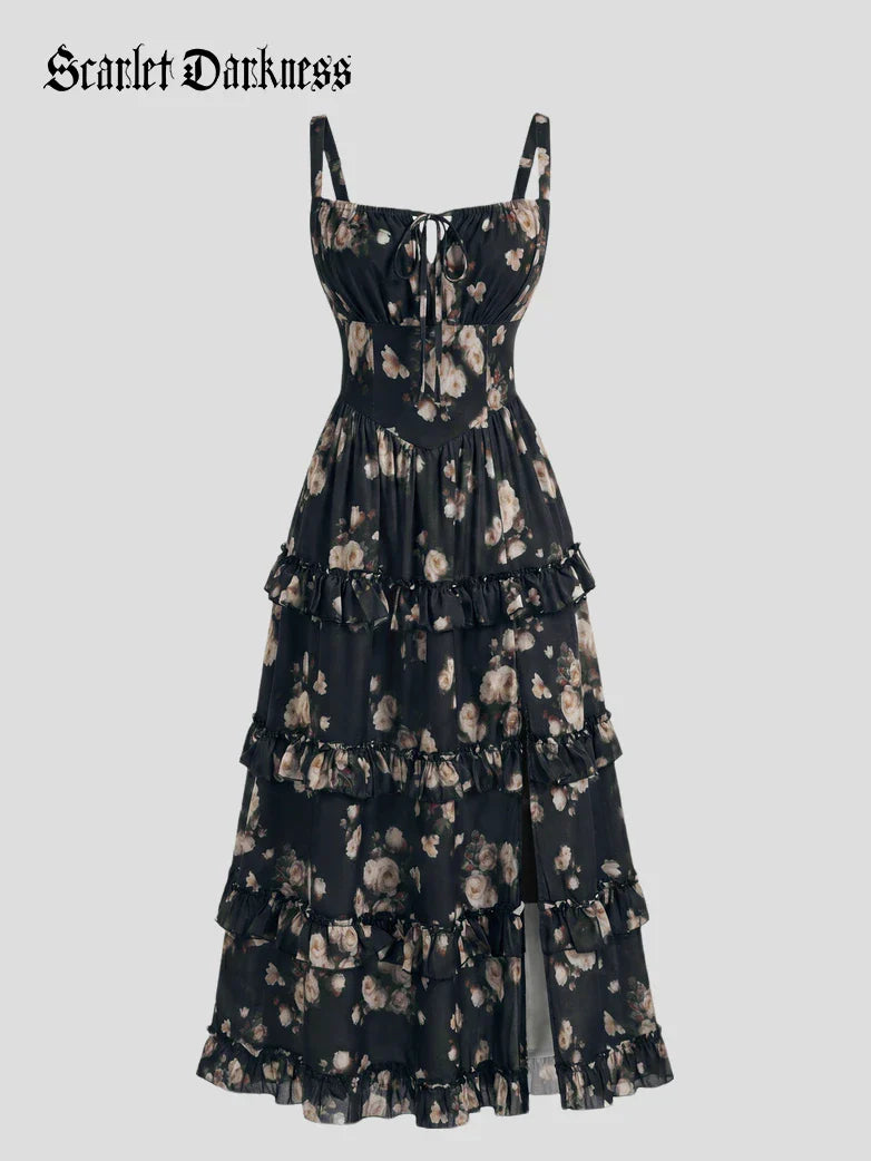 MADELEINE™ - Floral Front-Slit Pocket Dress