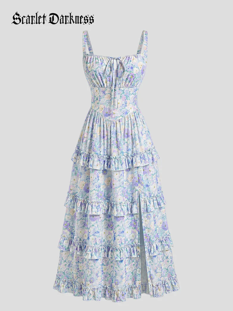 MADELEINE™ - Floral Front-Slit Pocket Dress