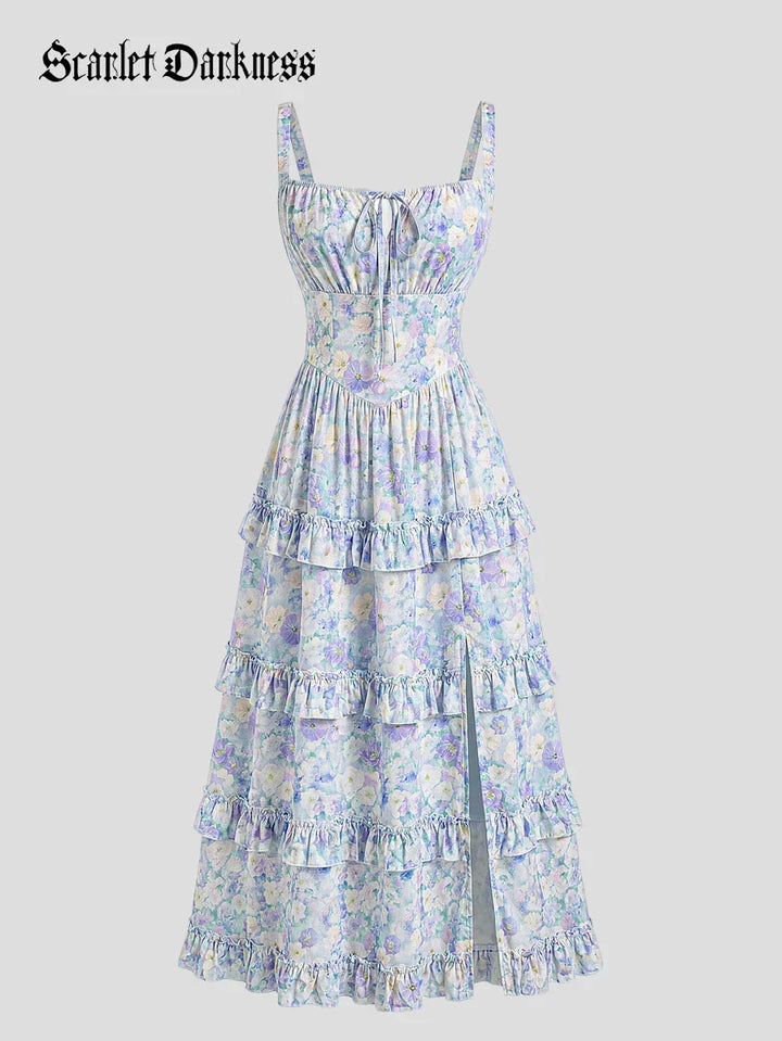 MADELEINE™ - Floral Front-Slit Pocket Dress