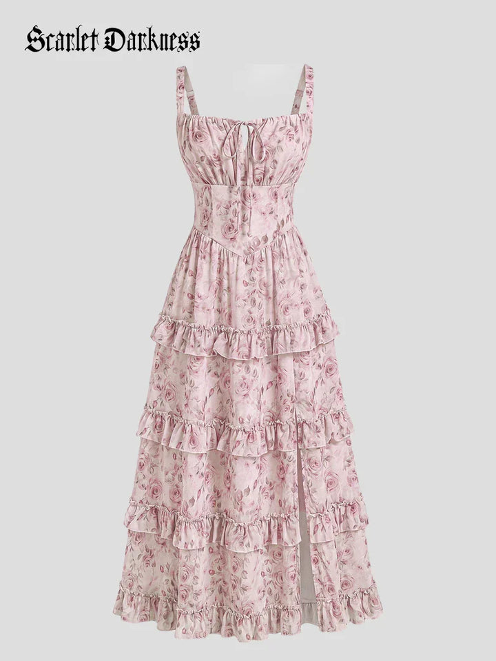MADELEINE™ - Floral Front-Slit Pocket Dress