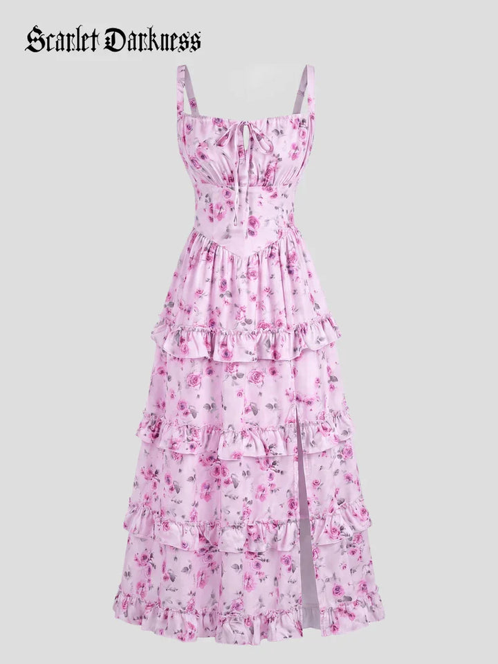 MADELEINE™ - Floral Front-Slit Pocket Dress