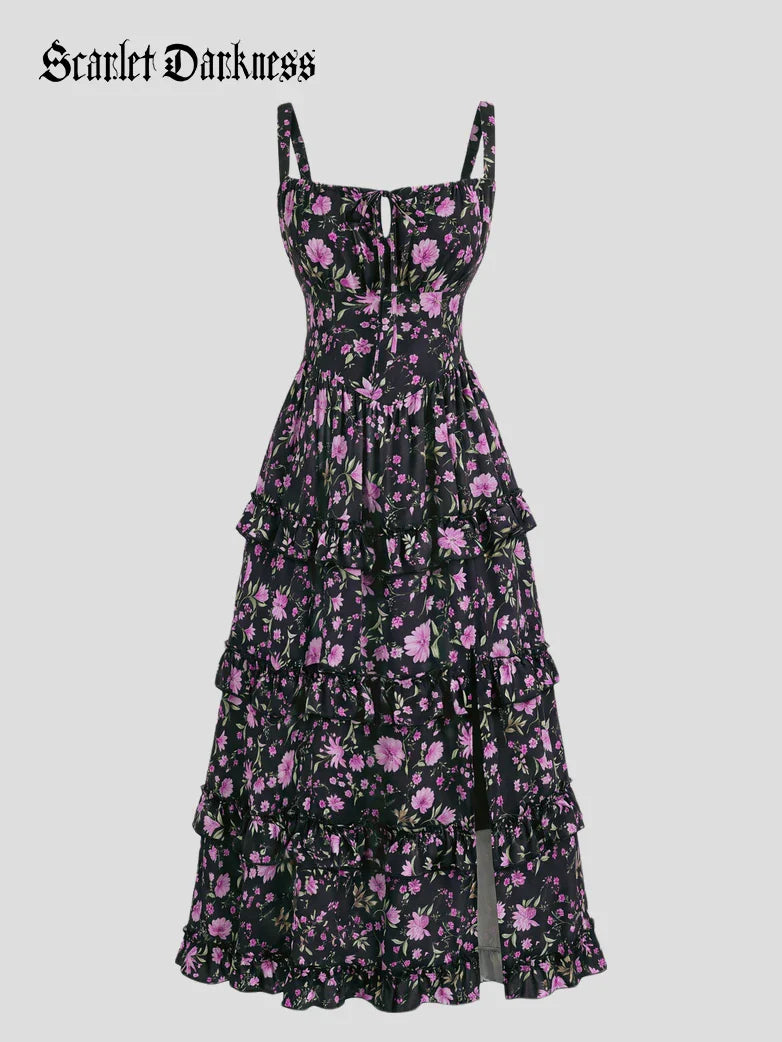 MADELEINE™ - Floral Front-Slit Pocket Dress
