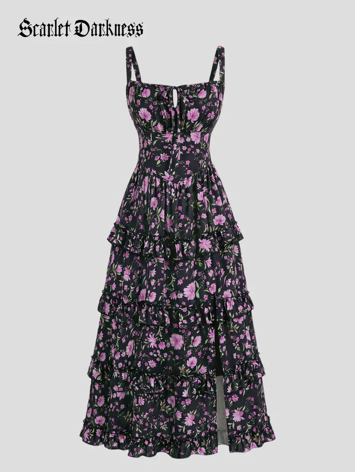 MADELEINE™ - Floral Front-Slit Pocket Dress