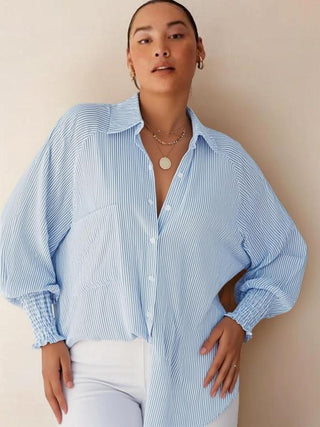 LIGAYA™ – Flowy Plus Size Casual Button-Up Top