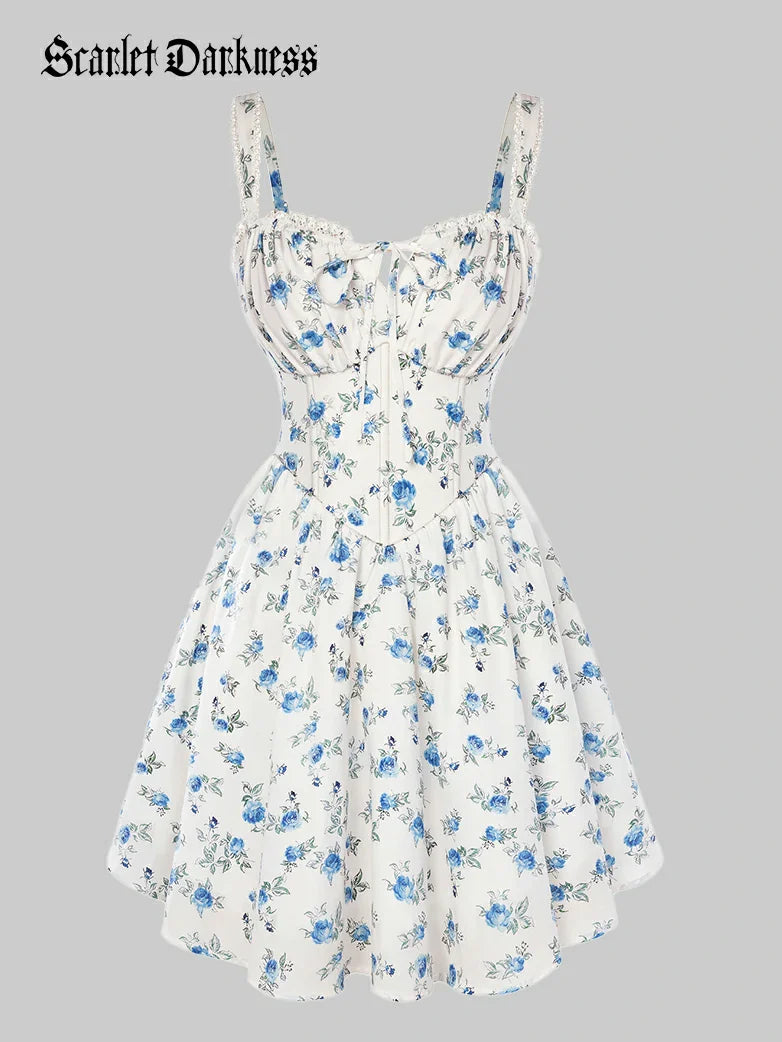 Victoria Corset floral A-Line Dress for Vacation