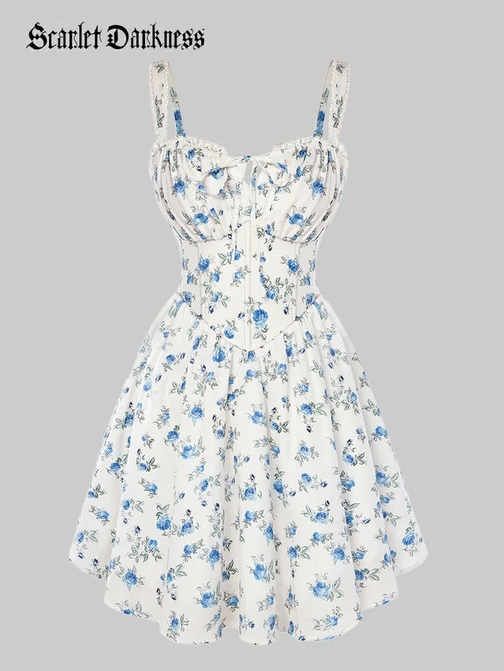 Victoria Corset floral A-Line Dress for Vacation