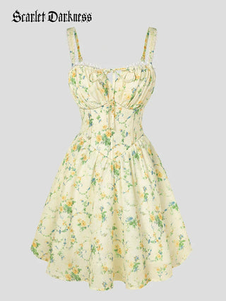 Victoria Corset floral A-Line Dress for Vacation