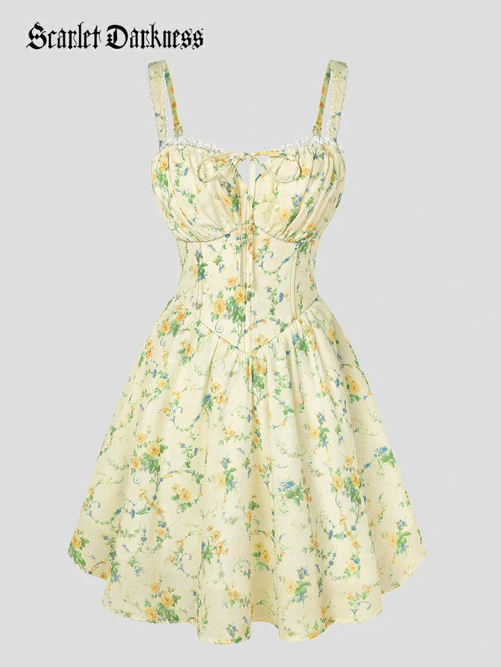 Victoria Corset floral A-Line Dress for Vacation