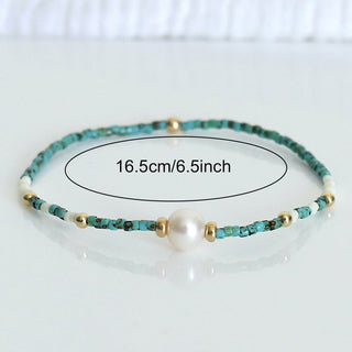 LUCIENNE - Minimal Turquoise Pearl Bracelet