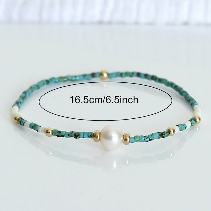 LUCIENNE - Minimal Turquoise Pearl Bracelet