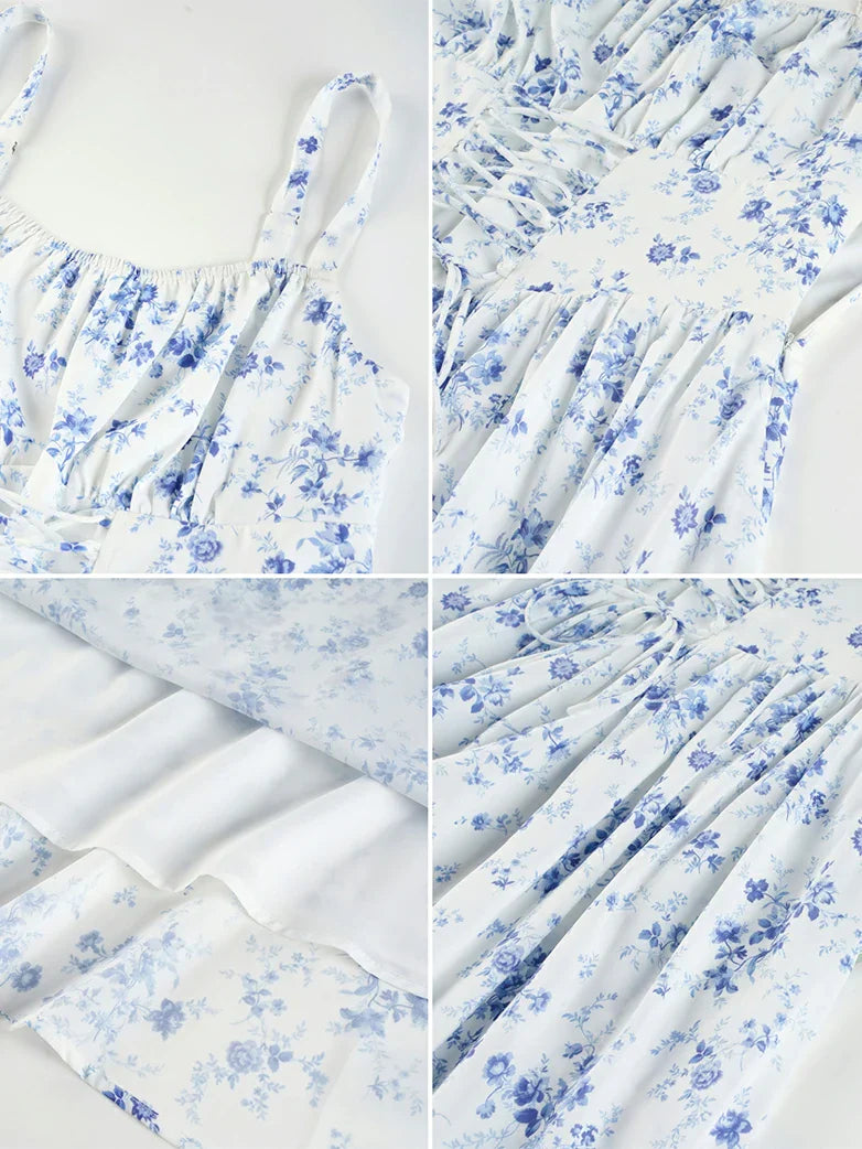 GENEVIEVE™ - Floral Chiffon Flared Sundress