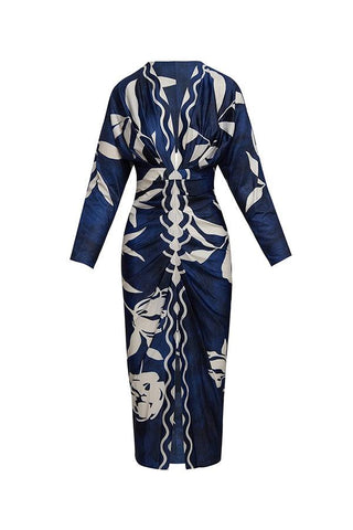 Yolanda™ - Sun Escape Unique Print Dolman Midi Dress