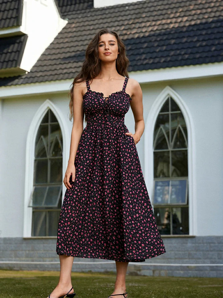 EDITH™ - Floral Corset Milkmaid Dress