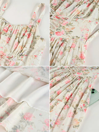 GENEVIEVE™ - Floral Chiffon Flared Sundress