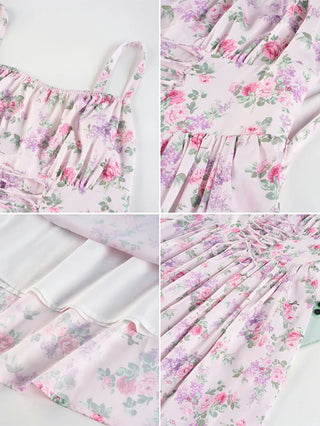GENEVIEVE™ - Floral Chiffon Flared Sundress