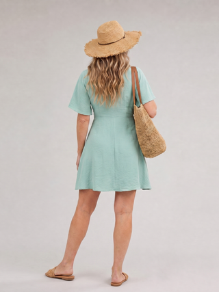 Faustine™ - Short Flutter Sleeve Flared Skirt Mini Dress