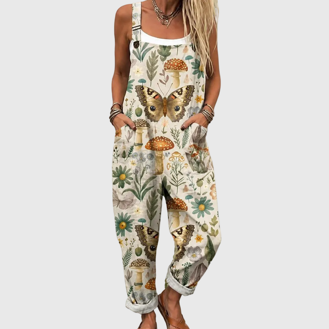 MARIPOSA - Botanical Butterfly Print Jumpsuit