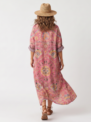 HORTENSIA - Abstract Print Pocket Midi Dress