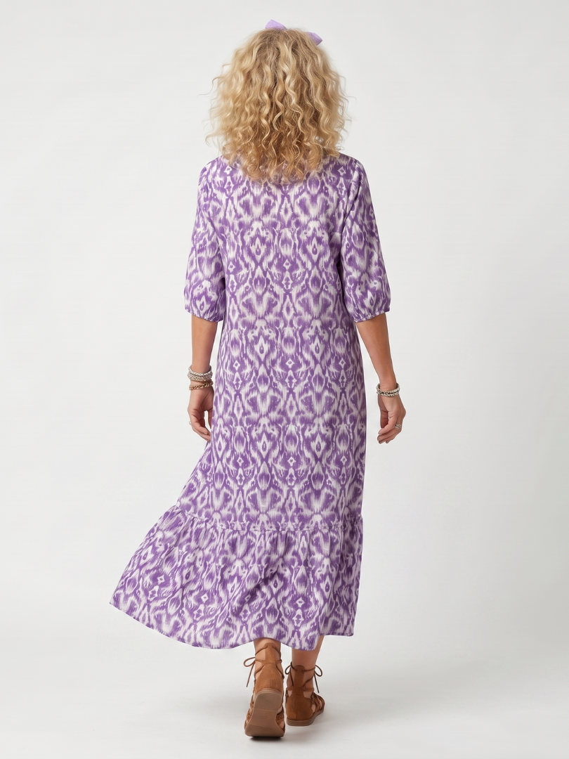 EUDOXIE - Printed Tassel-Tie Midi Dress