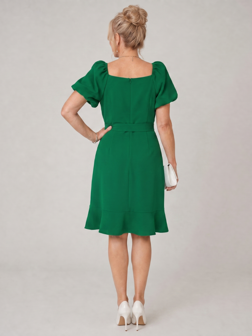 Corvina™ - Short Puff Sleeve Side Tie Detail Mini Dress