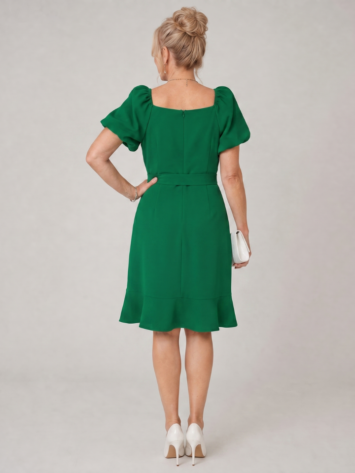 Corvina™ - Short Puff Sleeve Side Tie Detail Mini Dress