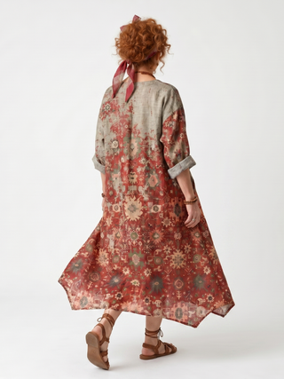 ULRIKA - Mixed Pattern Pocket Midi Dress