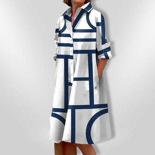 CHEZKA™ - Elegant Geometric Midi Dress