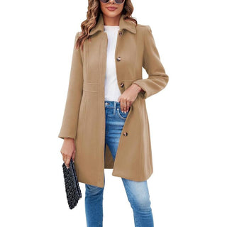VIVIAN™ - Elegant Long Sleeve Single-Breasted Overcoat for Office Wear