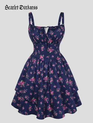 BERTHE™ - Summer Floral Puffy Corset Dress