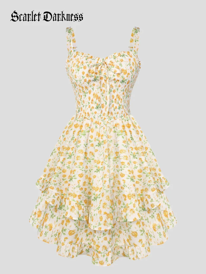 FABIENNE™ - Spring Tea Party Milkmaid Dress