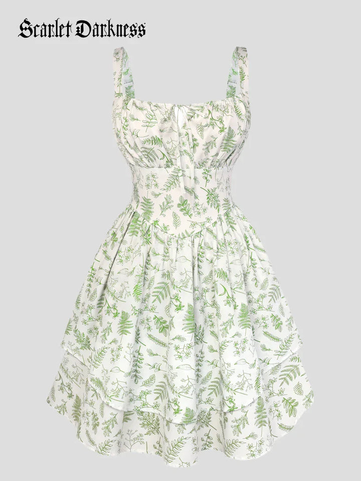 BERTHE™ - Summer Floral Puffy Corset Dress