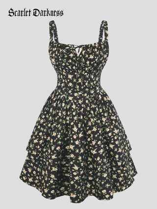 BERTHE™ - Summer Floral Puffy Corset Dress