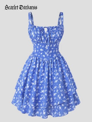 BERTHE™ - Summer Floral Puffy Corset Dress