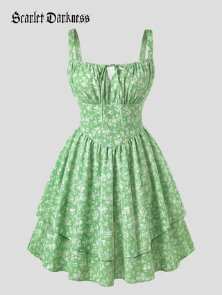 BERTHE™ - Summer Floral Puffy Corset Dress