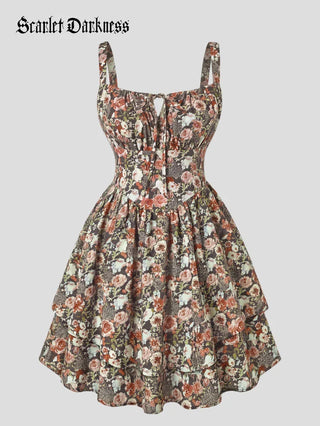 BERTHE™ - Summer Floral Puffy Corset Dress