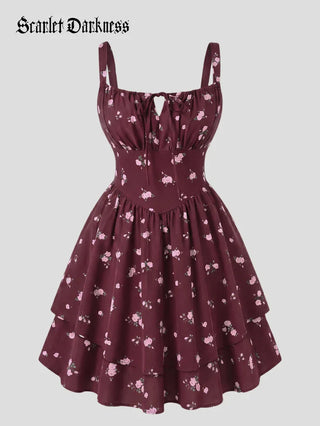 BERTHE™ - Summer Floral Puffy Corset Dress