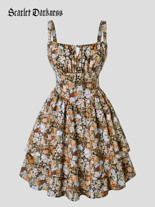 BERTHE™ - Summer Floral Puffy Corset Dress