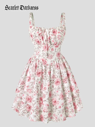 BERTHE™ - Summer Floral Puffy Corset Dress