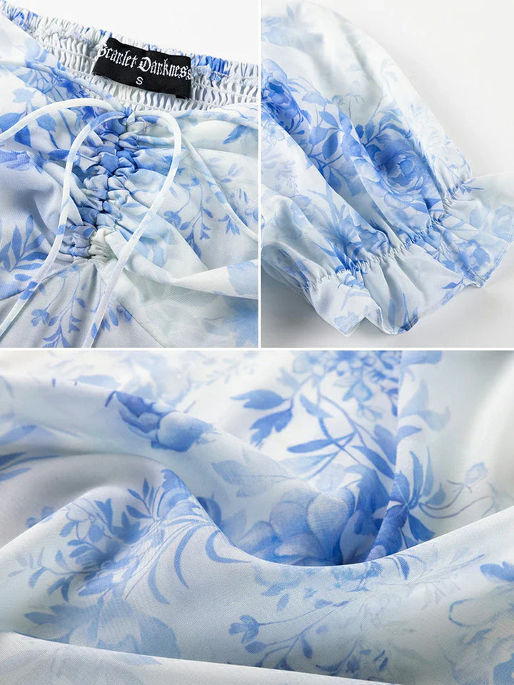 CONSTANCE™ - Off-Shoulder Double-Layer Floral Dress