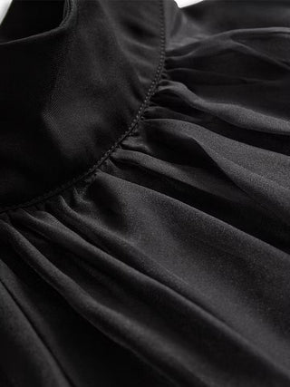 Elegant Black Chiffon High Neck Blouse