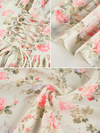GENEVIEVE™ - Floral Chiffon Flared Sundress