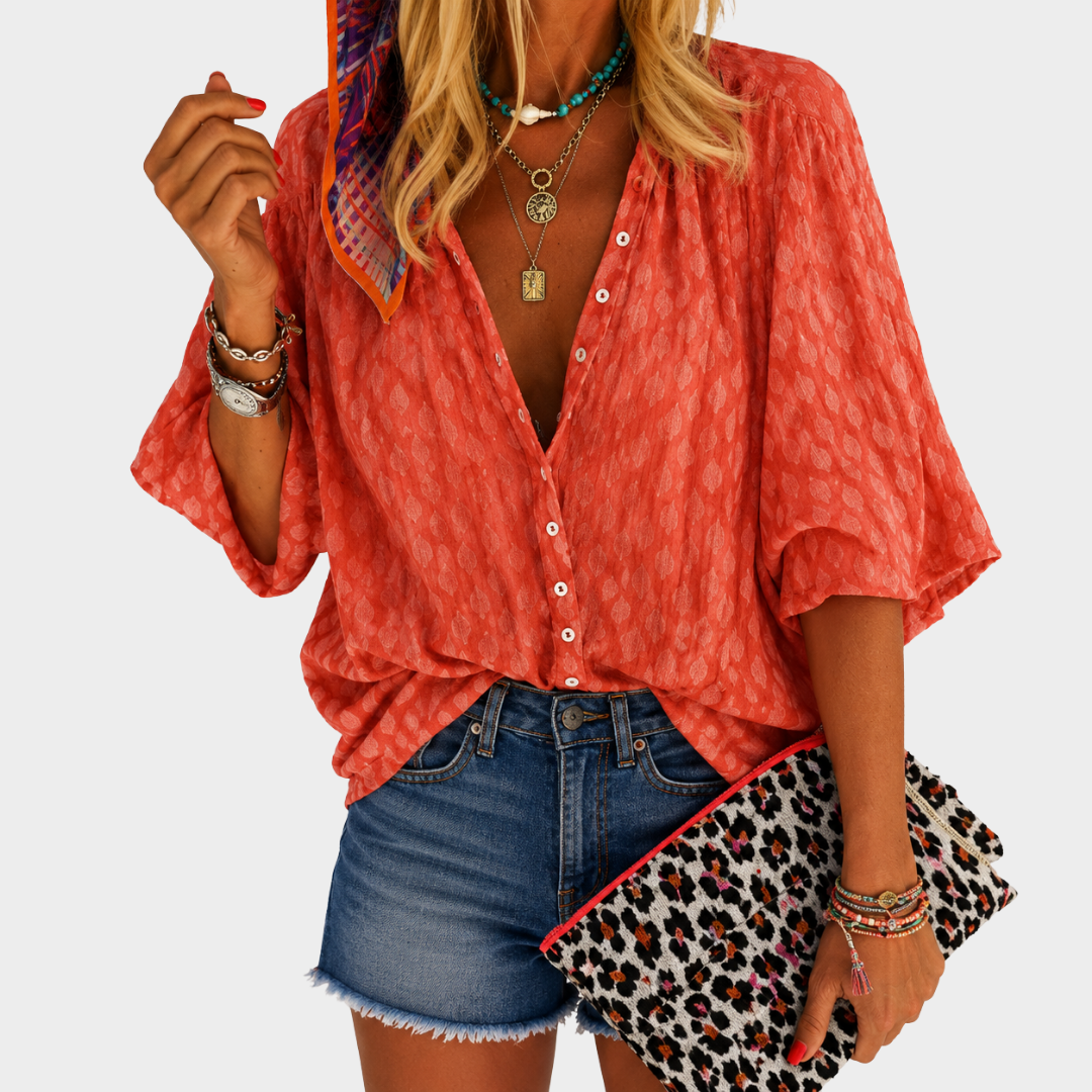 PERSEPHONE | Coral Breeze Blouse